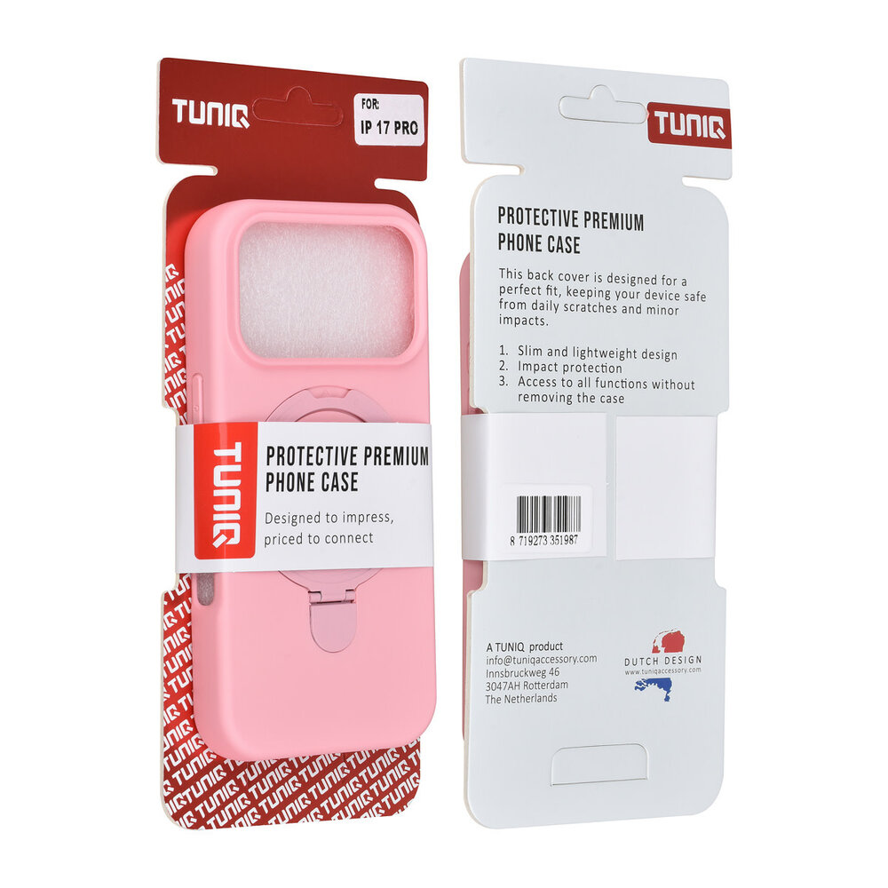 TUNIQ TUNIQ iPhone 17 Pro Back cover case - Magsafe With Ring Stand - Hanger - Sakura Pink TUNIQ TUNIQ iPhone 17 Pro Back cover case - Magsafe With Ring Stand - Hanger - Sakura Pink