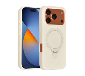 TUNIQ TUNIQ iPhone 17 Pro Back-Cover hul - Magsafe With Ring Stand - Hanger - Antique White TUNIQ TUNIQ iPhone 17 Pro Back-Cover hul - Magsafe With Ring Stand - Hanger - Antique White