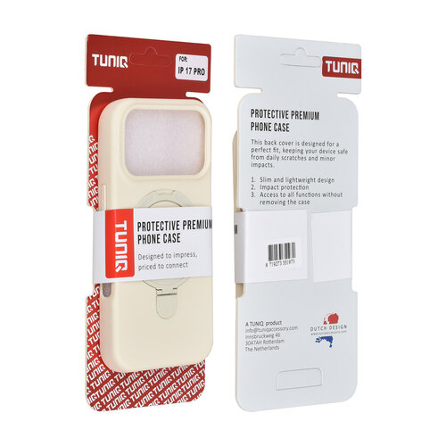 TUNIQ TUNIQ iPhone 17 Pro/iPhone 18 Pro Handyhülle MagSafe Ringständer Anhänger - Antikweiß