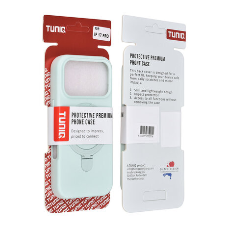 TUNIQ TUNIQ iPhone 17 Pro Back cover case - Magsafe With Ring Stand - Hanger - Mint Green TUNIQ TUNIQ iPhone 17 Pro Back cover case - Magsafe With Ring Stand - Hanger - Mint Green