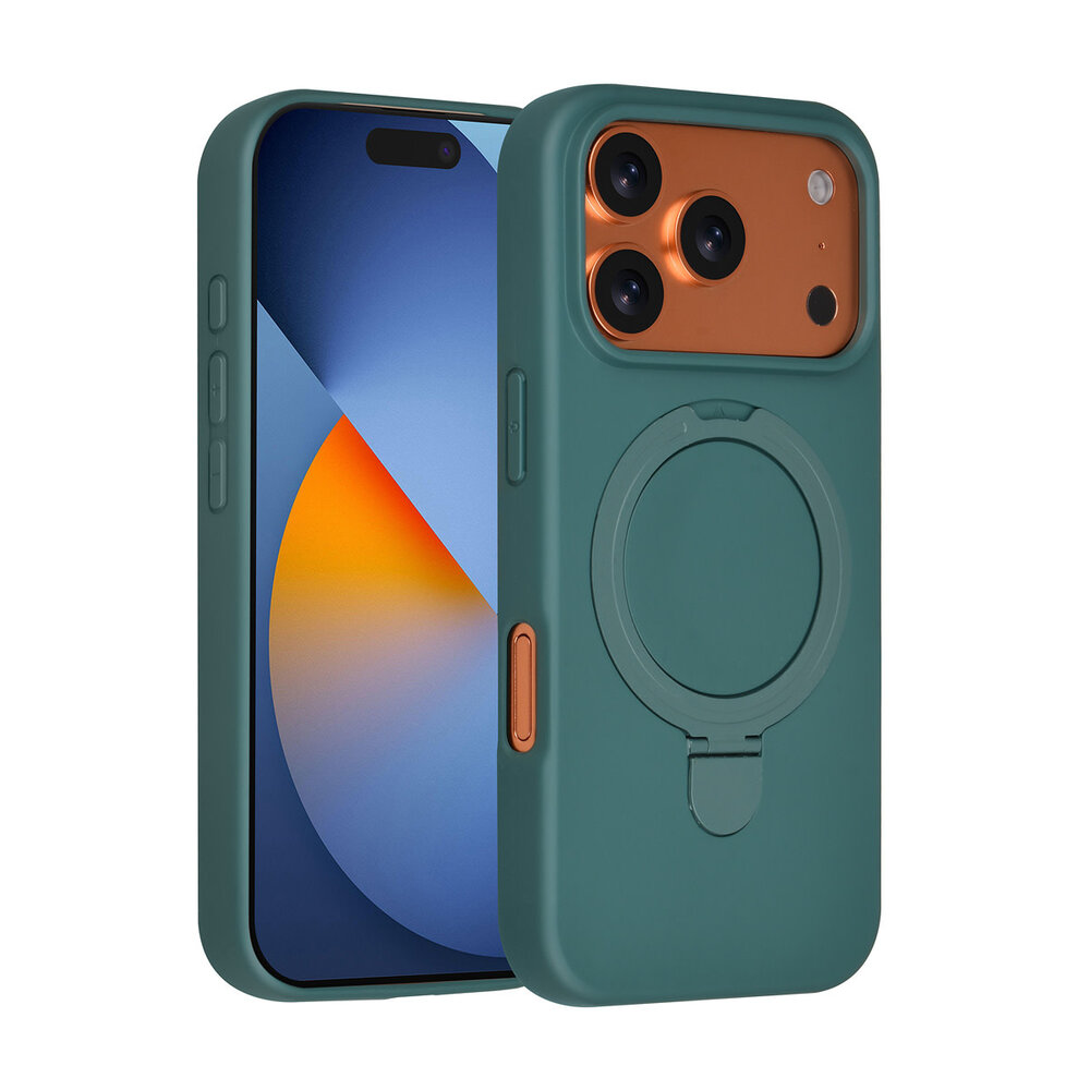 TUNIQ TUNIQ iPhone 17 Pro Back cover coque - Magsafe With Ring Stand - Hanger - Vert foncé TUNIQ TUNIQ iPhone 17 Pro Back cover coque - Magsafe With Ring Stand - Hanger - Vert foncé