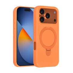 TUNIQ iPhone 17 Pro/iPhone 18 Pro Backcover hoesje - Magsafe With Ring Stand - Hanger - Tangerine Orange