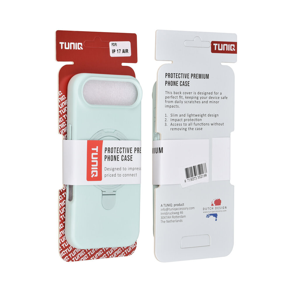 TUNIQ TUNIQ iPhone 17 Air Back cover case - Magsafe With Ring Stand - Hanger - Mint Green TUNIQ TUNIQ iPhone 17 Air Back cover case - Magsafe With Ring Stand - Hanger - Mint Green