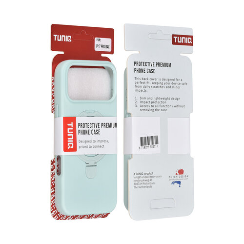 TUNIQ TUNIQ iPhone 17 Pro Max/iPhone 18 Pro Max Coque arrière MagSafe support anneau Pendentif - Vert menthe