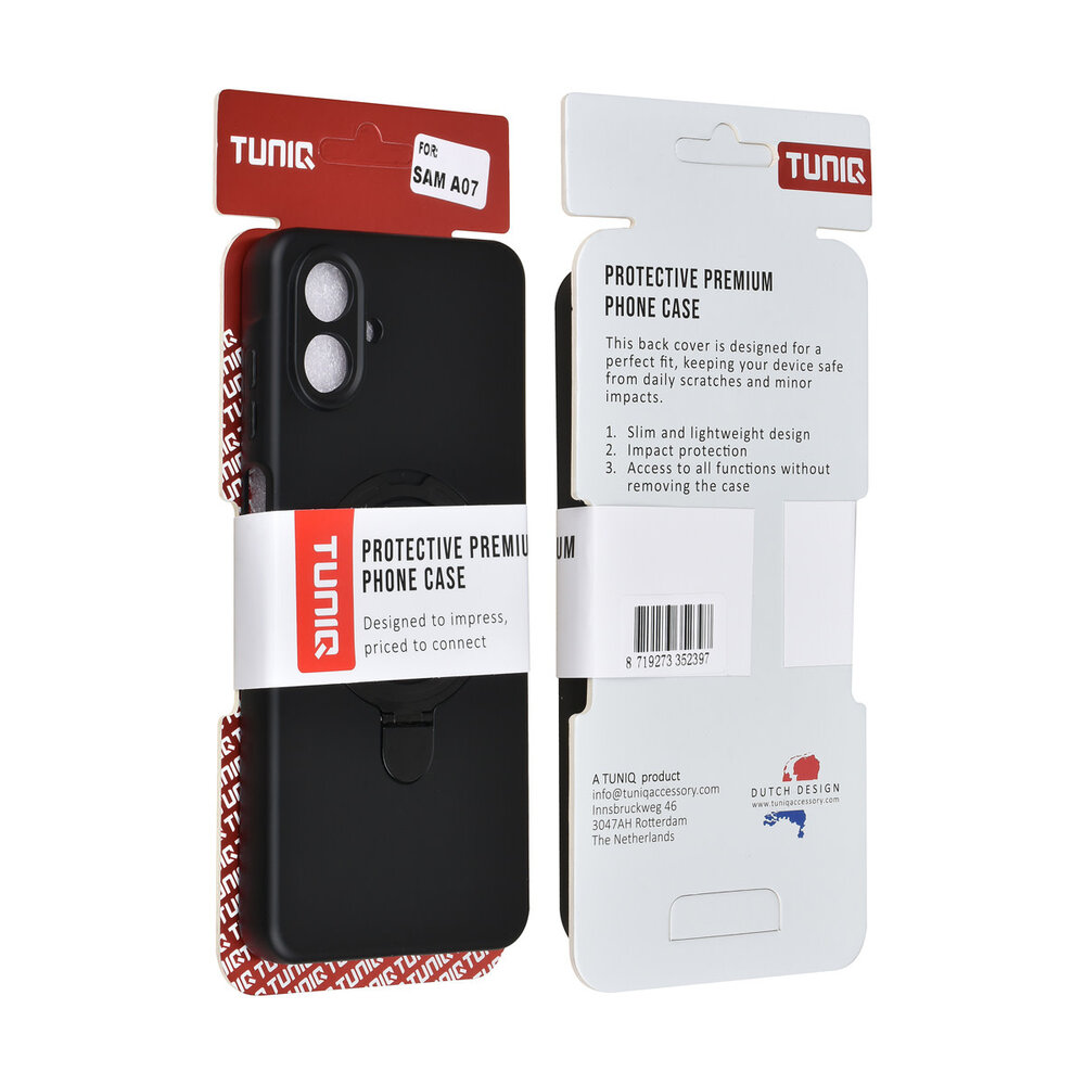 TUNIQ TUNIQ Galaxy A07 Back cover coque - Magsafe With Ring Stand - Hanger - Noir TUNIQ TUNIQ Galaxy A07 Back cover coque - Magsafe With Ring Stand - Hanger - Noir