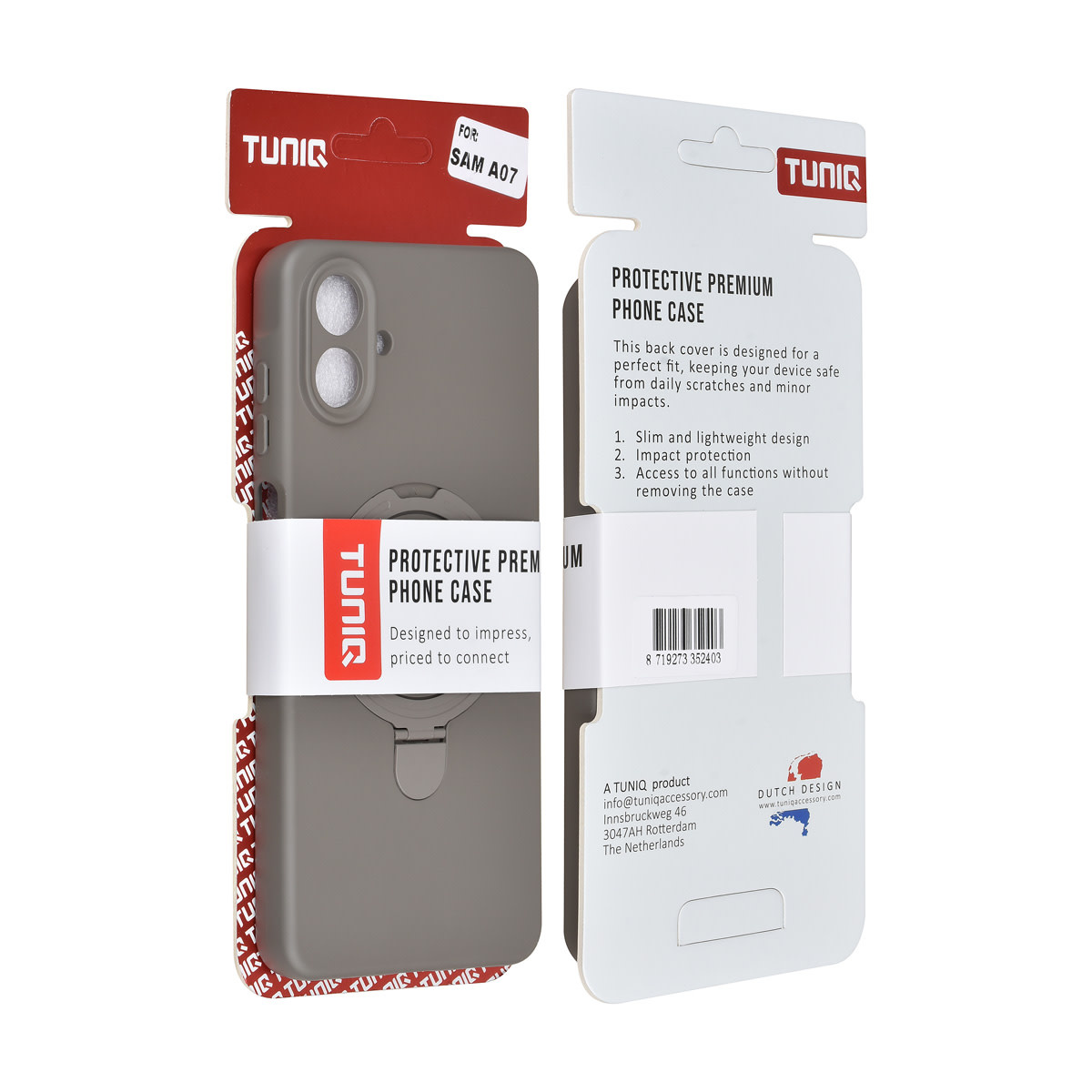 TUNIQ TUNIQ Galaxy A07 Backcover hoesje - Magsafe With Ring Stand - Hanger - Titanium Grey, foto 3 van 3