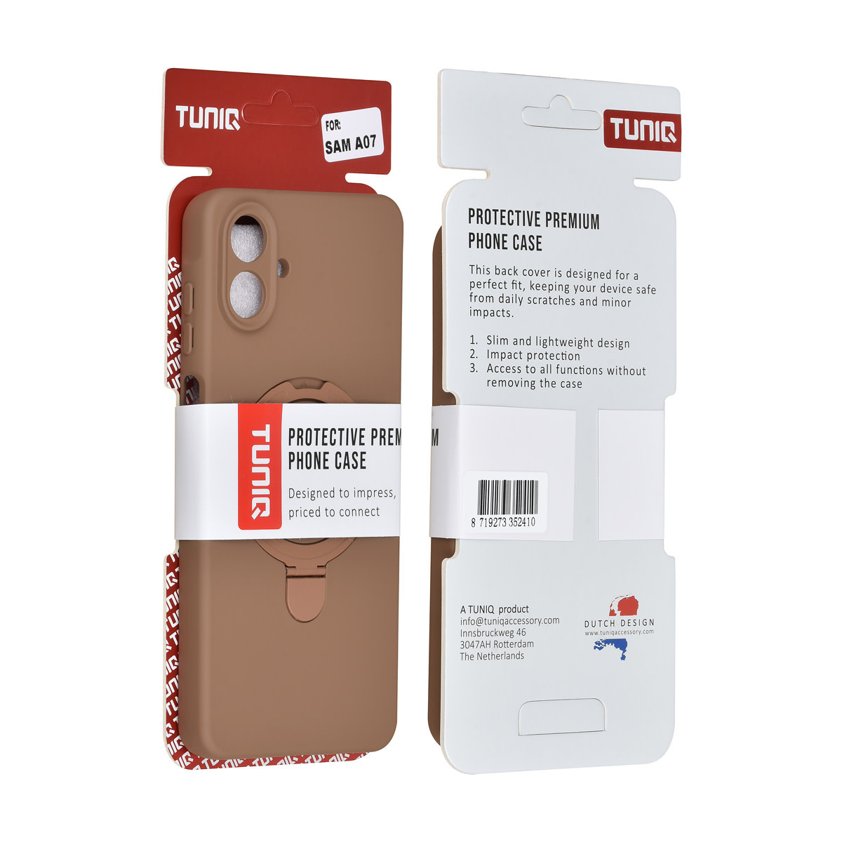 TUNIQ TUNIQ Galaxy A07 Backcover hoesje - Magsafe With Ring Stand - Hanger - Desert Brown, foto 3 van 3