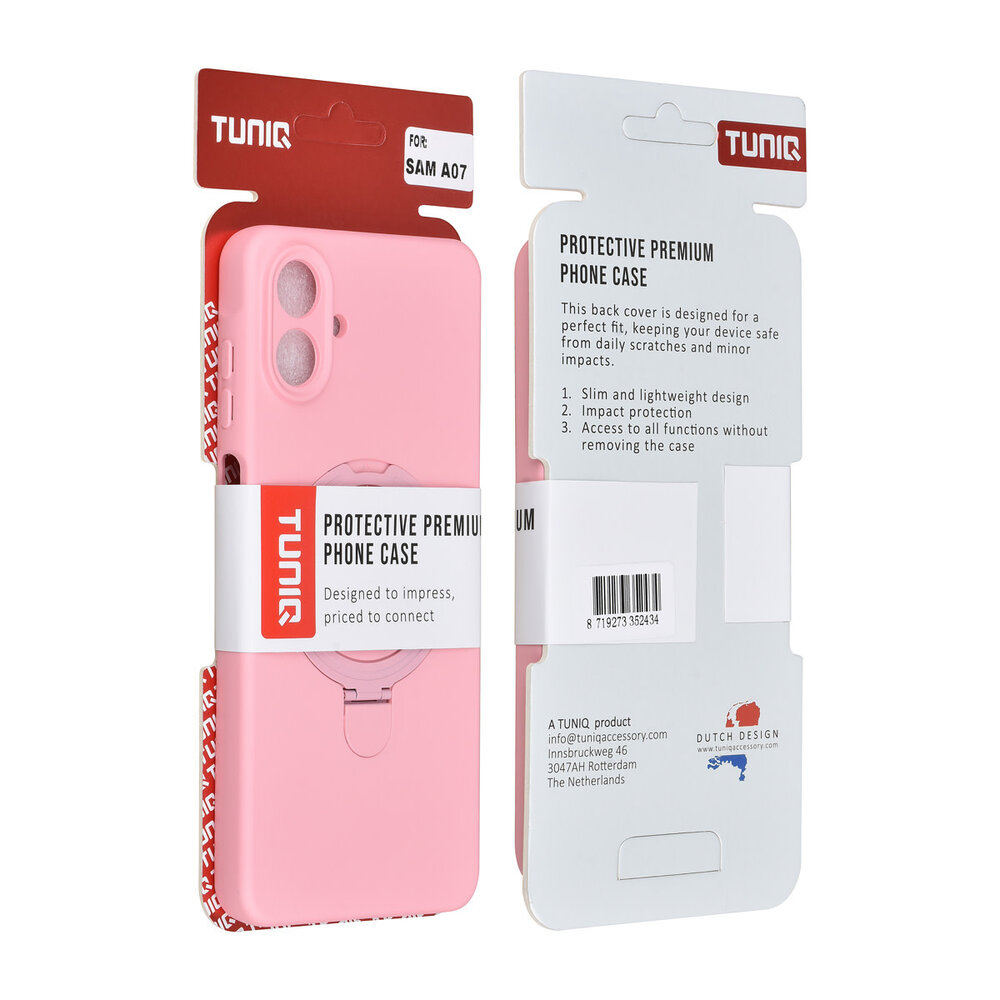 TUNIQ TUNIQ Galaxy A07 Back cover case - Magsafe With Ring Stand - Hanger - Sakura Pink TUNIQ TUNIQ Galaxy A07 Back cover case - Magsafe With Ring Stand - Hanger - Sakura Pink