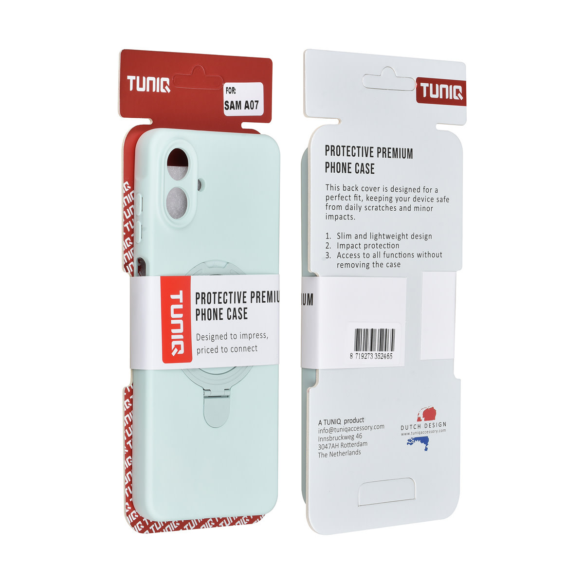 TUNIQ TUNIQ Galaxy A07 Backcover hoesje - Magsafe With Ring Stand - Hanger - Mint Green, foto 3 van 3