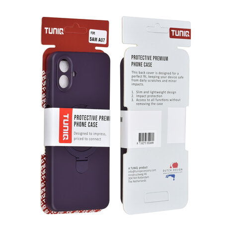 TUNIQ TUNIQ Galaxy A07 Back-Cover hul - Magsafe With Ring Stand - Hanger - Grape Purple TUNIQ TUNIQ Galaxy A07 Back-Cover hul - Magsafe With Ring Stand - Hanger - Grape Purple
