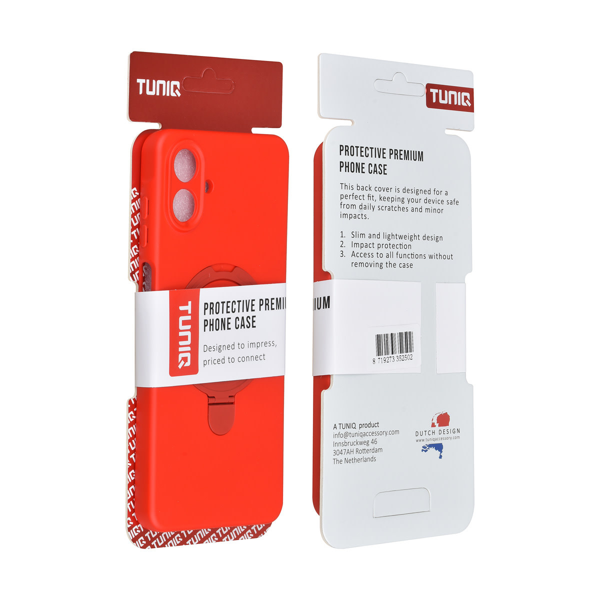 TUNIQ TUNIQ Galaxy A07 Backcover hoesje - Magsafe With Ring Stand - Hanger - Classic Red, foto 3 van 3