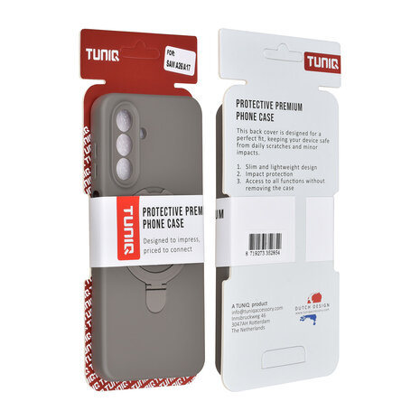 TUNIQ TUNIQ Galaxy A17 Back cover coque - Magsafe With Ring Stand - Hanger - Titanium Grey TUNIQ TUNIQ Galaxy A17 Back cover coque - Magsafe With Ring Stand - Hanger - Titanium Grey