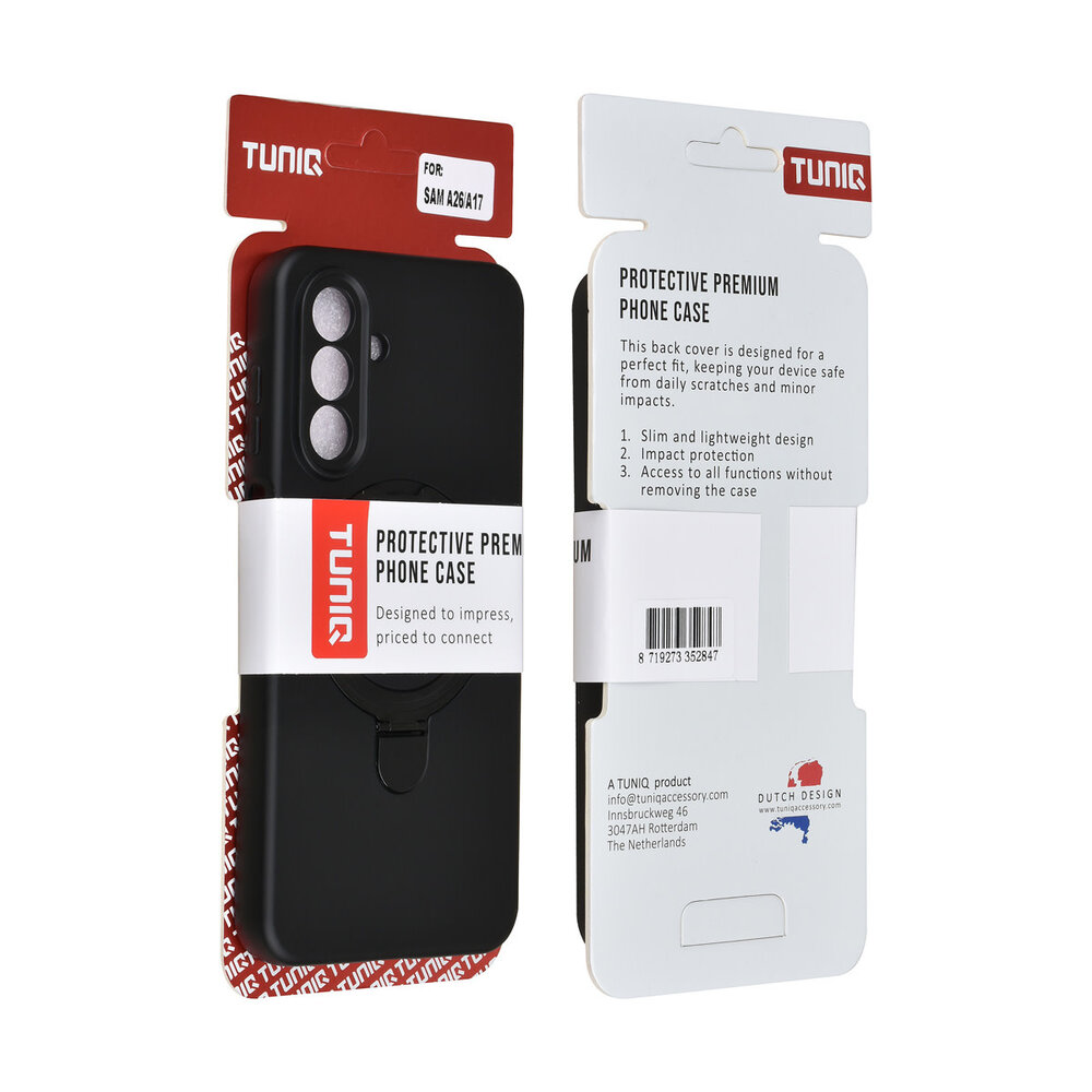 TUNIQ TUNIQ Galaxy A17 Back cover coque - Magsafe With Ring Stand - Hanger - Noir TUNIQ TUNIQ Galaxy A17 Back cover coque - Magsafe With Ring Stand - Hanger - Noir