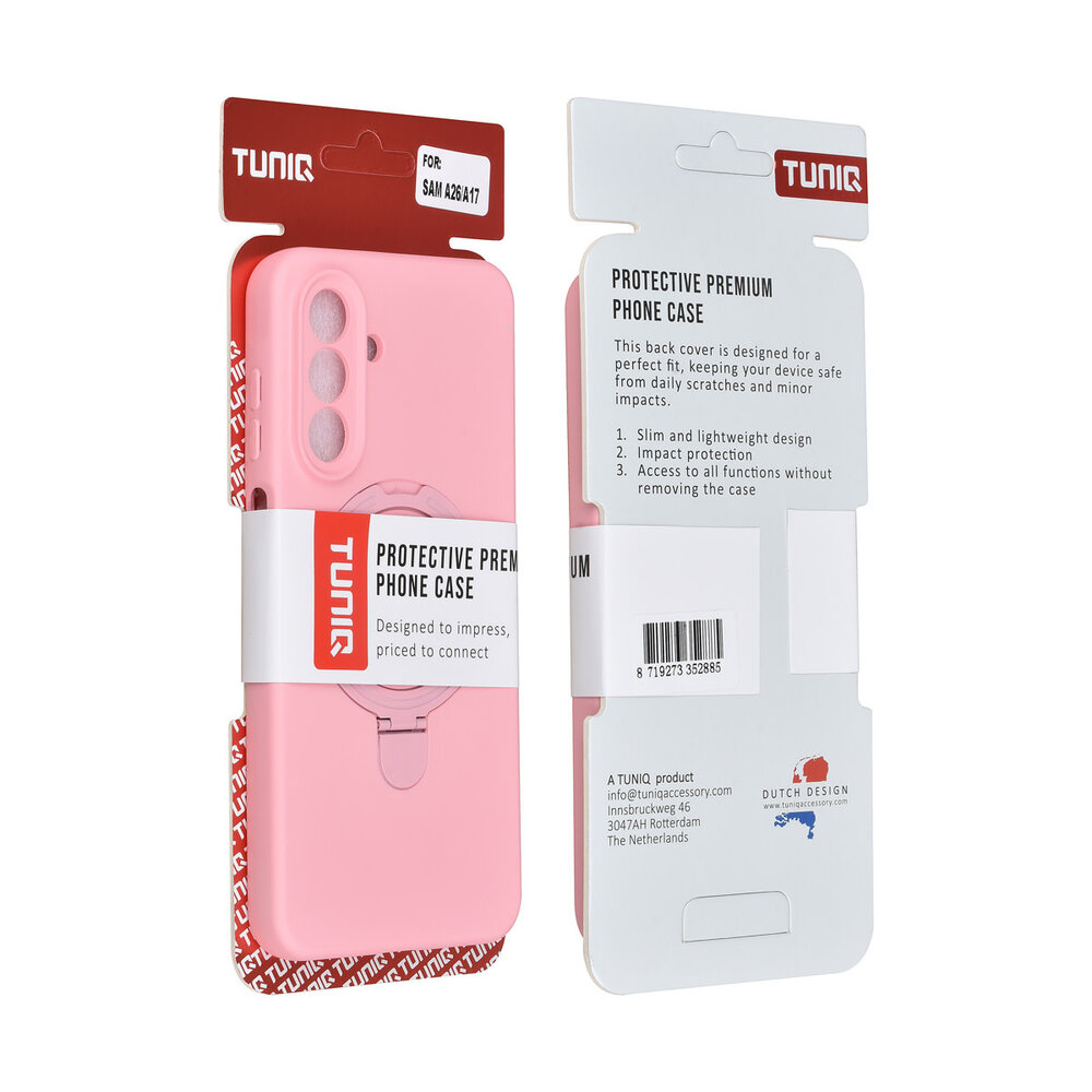 TUNIQ TUNIQ Galaxy A17 Backcover hoesje - Magsafe With Ring Stand - Hanger - Sakura Pink TUNIQ TUNIQ Galaxy A17 Backcover hoesje - Magsafe With Ring Stand - Hanger - Sakura Pink