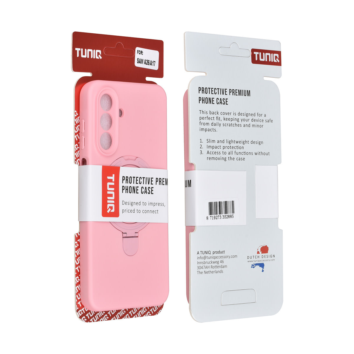 TUNIQ TUNIQ Galaxy A17 Backcover hoesje - Magsafe With Ring Stand - Hanger - Sakura Pink, foto 3 van 3