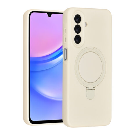 TUNIQ TUNIQ Galaxy A17 Back-Cover hul - Magsafe With Ring Stand - Hanger - Antique White TUNIQ TUNIQ Galaxy A17 Back-Cover hul - Magsafe With Ring Stand - Hanger - Antique White