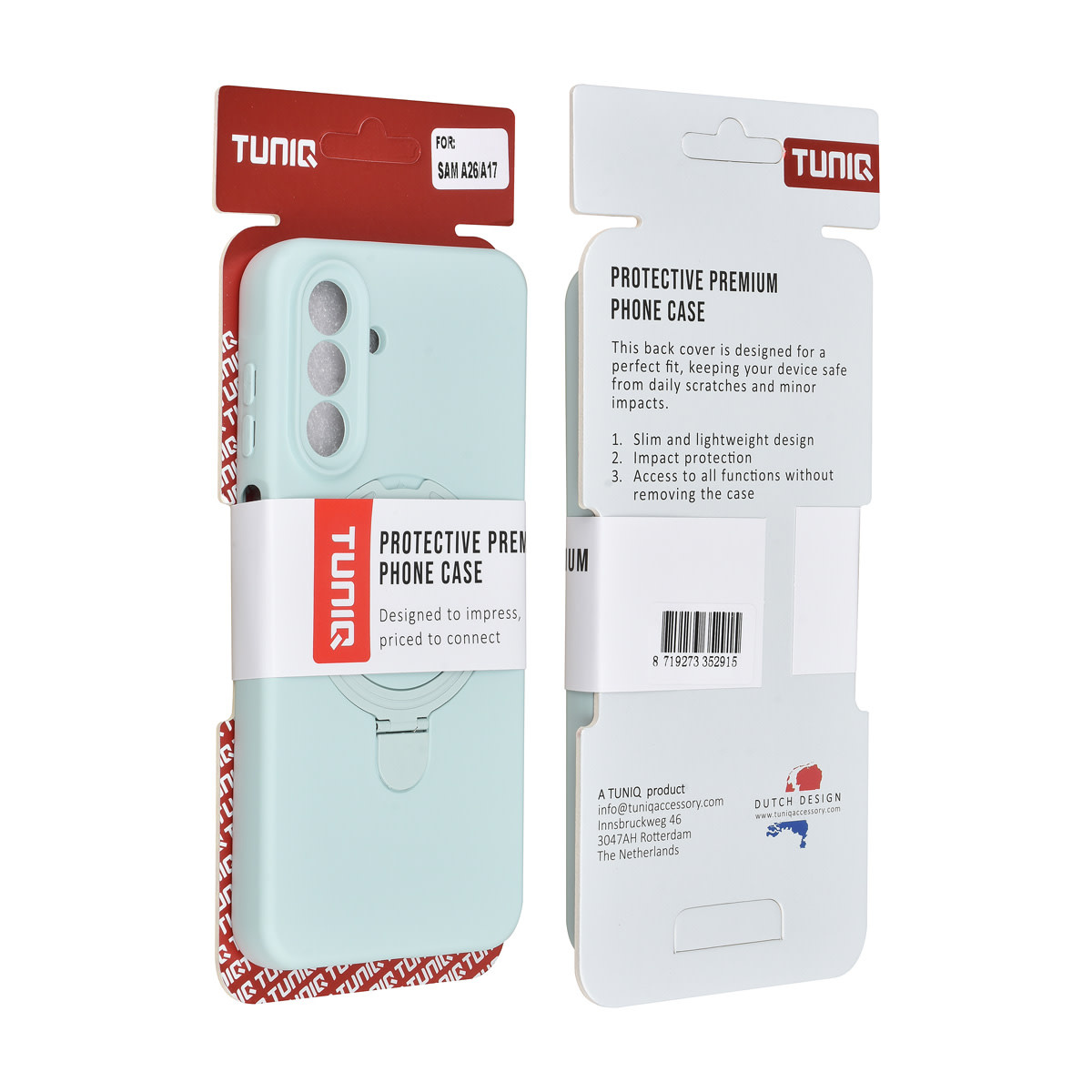 TUNIQ TUNIQ Galaxy A17 Backcover hoesje - Magsafe With Ring Stand - Hanger - Mint Green, foto 3 van 3