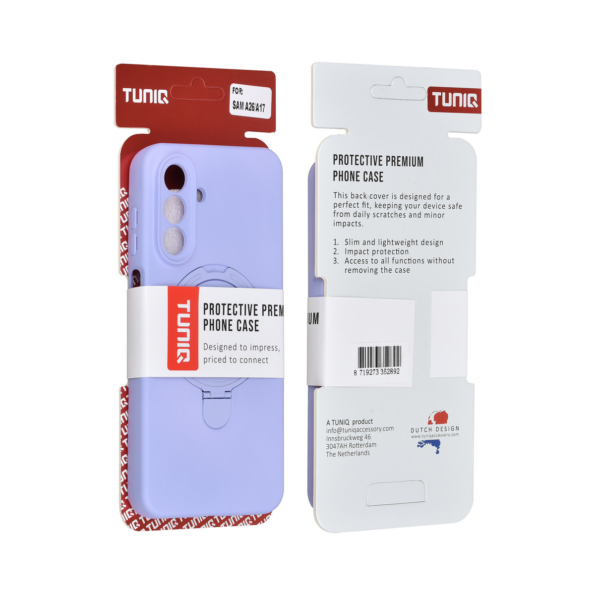 TUNIQ TUNIQ Galaxy A17 Backcover hoesje - Magsafe With Ring Stand - Hanger - Lila, foto 3 van 3