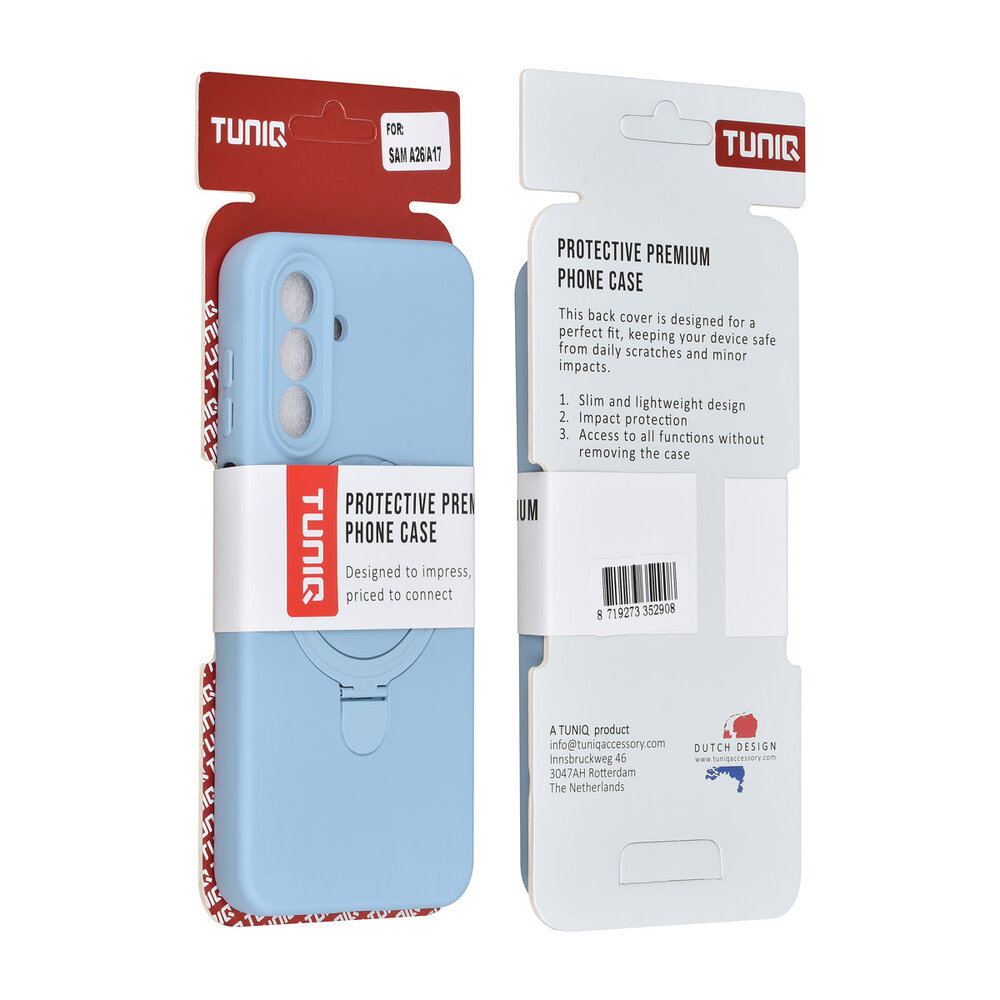 TUNIQ TUNIQ Galaxy A17 Backcover hoesje - Magsafe With Ring Stand - Hanger - Baby Blue TUNIQ TUNIQ Galaxy A17 Backcover hoesje - Magsafe With Ring Stand - Hanger - Baby Blue