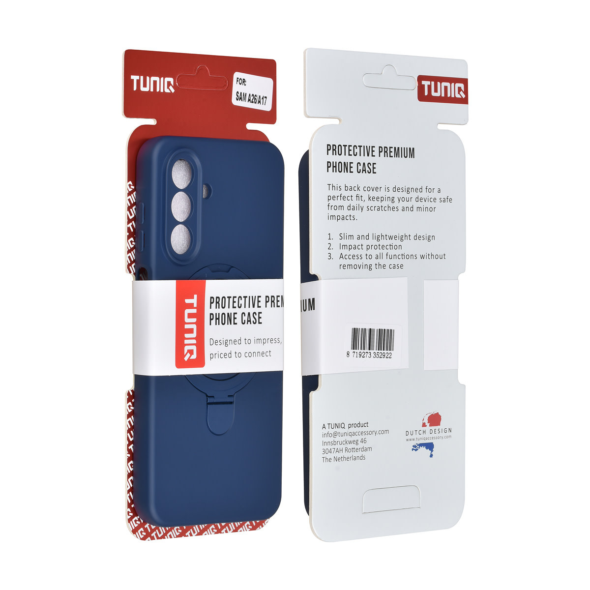 TUNIQ TUNIQ Galaxy A17 Backcover hoesje - Magsafe With Ring Stand - Hanger - Navy Blue, foto 3 van 3