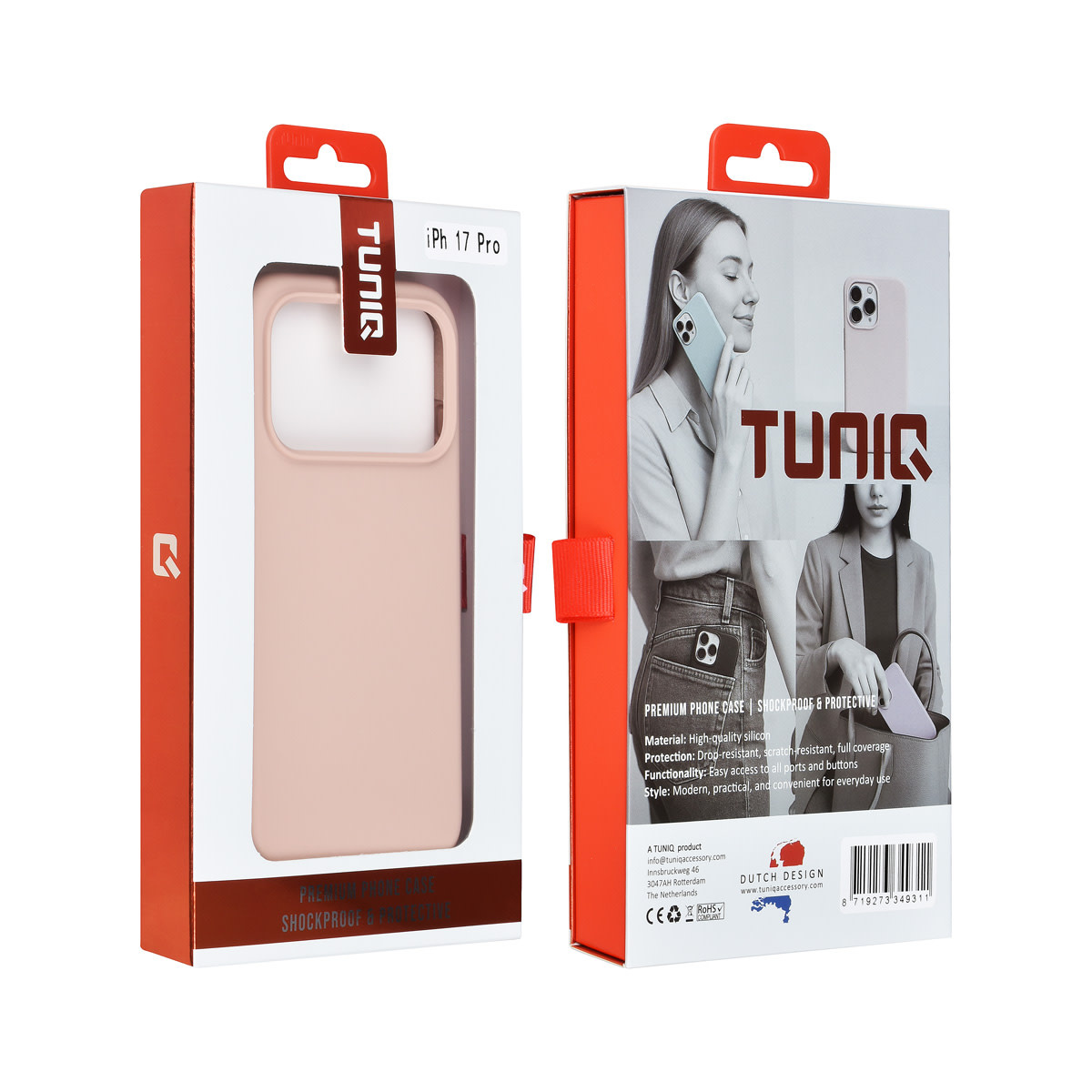TUNIQ TUNIQ iPhone 17 Pro Backcover hoesje - Premium Liquid Silicon - Roze, foto 6 van 6
