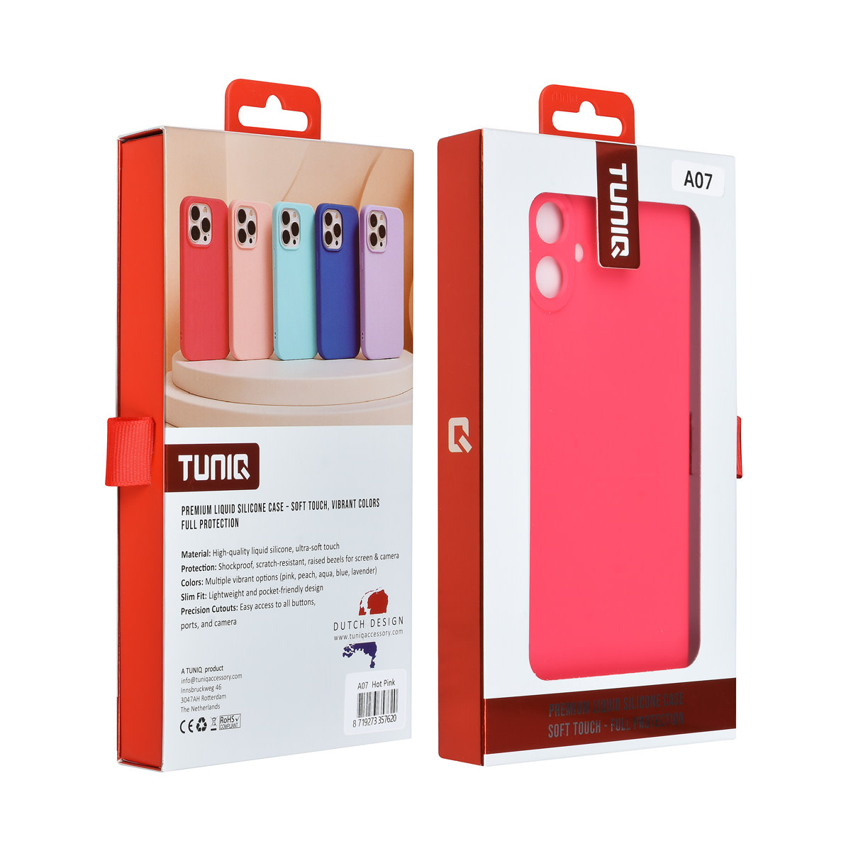 TUNIQ TUNIQ Galaxy A07 Backcover hoesje - Felroze, foto 6 van 6