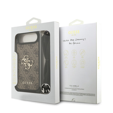 Guess Guess iPhone 17 Air Back cover case - Crossbody 4G Big Logo - Cord Strap - Brown Guess Guess iPhone 17 Air Back cover case - Crossbody 4G Big Logo - Cord Strap - Brown
