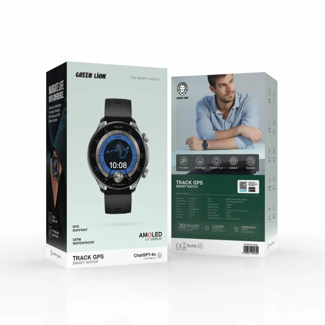 Green Lion Green Lion Track GPS Smart Watch - Zwart, foto 3 van 3