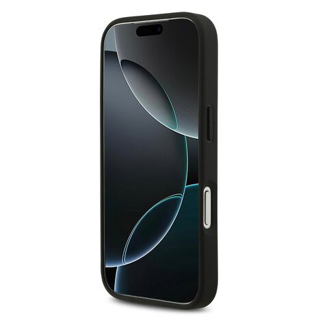 BMW BMW iPhone 17 Pro Back cover coque - PU Leather Case With Perforated Blue Stripes & Metal Logos - Noir BMW BMW iPhone 17 Pro Back cover coque - PU Leather Case With Perforated Blue Stripes & Metal Logos - Noir