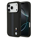 BMW BMW iPhone 17 Pro Back cover coque - PU Leather Case With Perforated Blue Stripes & Metal Logos - Noir BMW BMW iPhone 17 Pro Back cover coque - PU Leather Case With Perforated Blue Stripes & Metal Logos - Noir