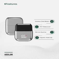 Green Lion Men's Shaver X Wet and Dry Use - Silber