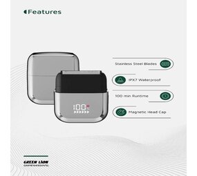 Green Lion Green Lion Men's Shaver X Wet and Dry Use - Silber Green Lion Green Lion Men's Shaver X Wet and Dry Use - Silber