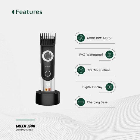 Green Lion Green Lion Trim Gen - Body Hair Trimmer - Noir Green Lion Green Lion Trim Gen - Body Hair Trimmer - Noir