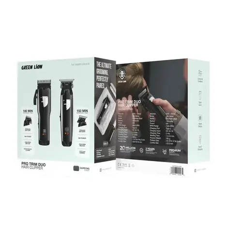 Green Lion Green Lion Pro Trim Duo Hair Clipper - Schwarz Green Lion Green Lion Pro Trim Duo Hair Clipper - Schwarz