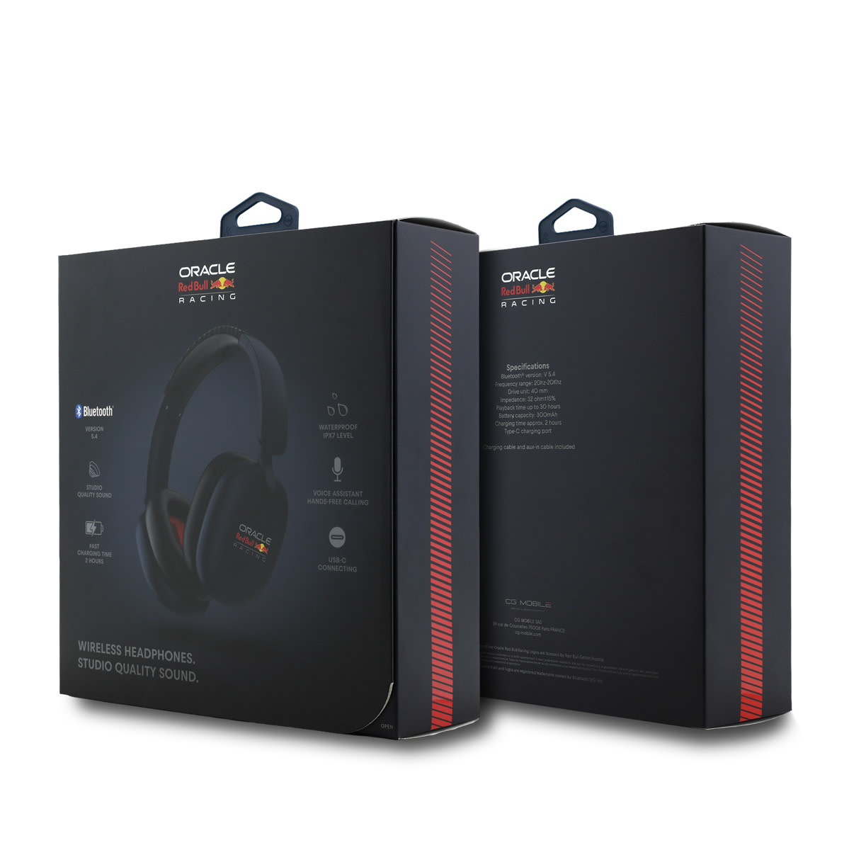 Red Bull Racing Red Bull Racing Bluetooth Headphones - Printed Logo - Navy, foto 5 van 5