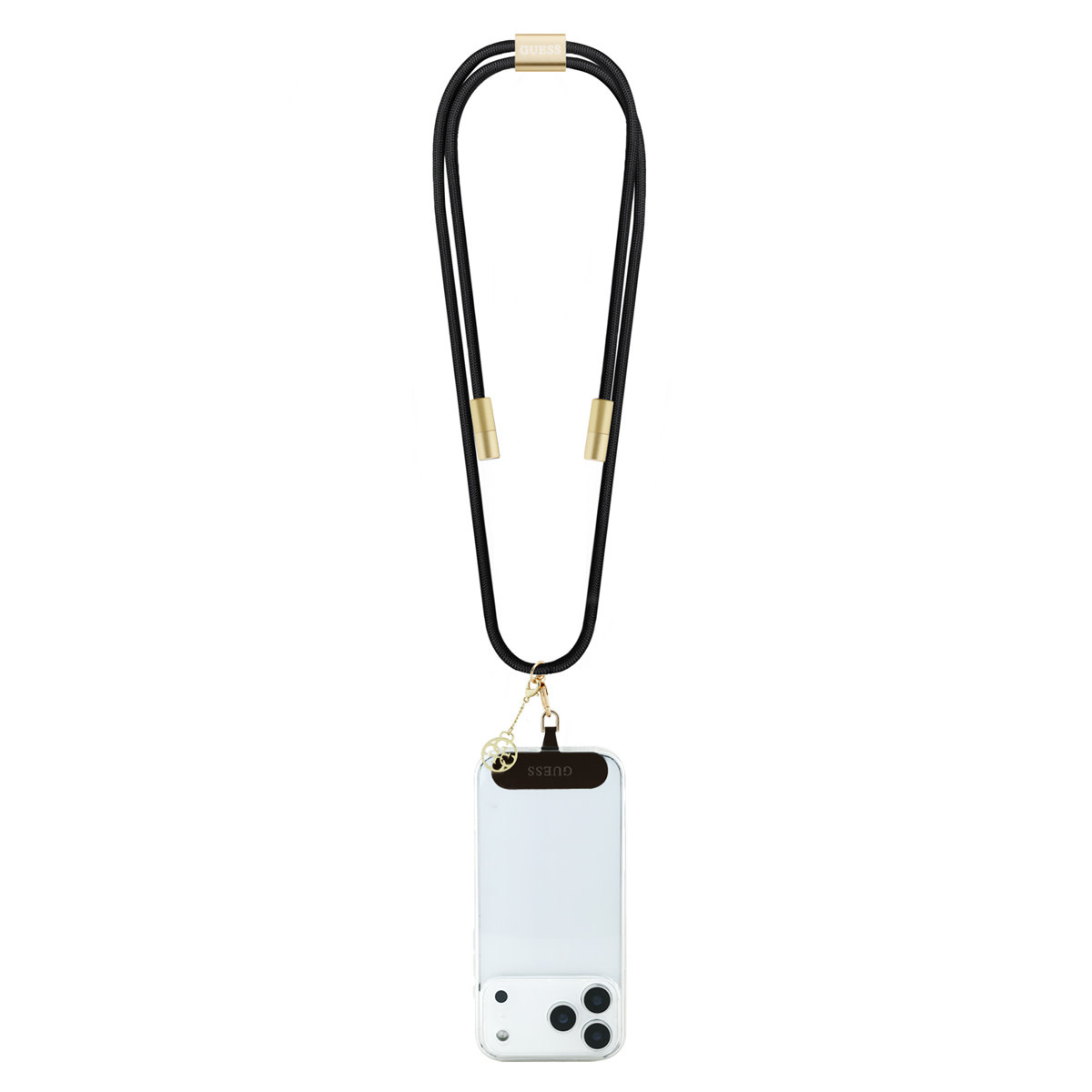 Guess Guess Crossbody Cord with Charging Cable and Tether Patch - USB-C to USB-C - 4G Charm - Zwart, foto 2 van 4