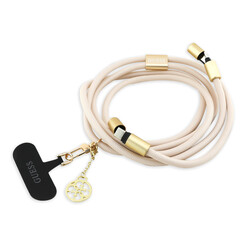 Guess Crossbody Cord with Charging Cable and Tether Patch - USB-C to USB-C - 4G Charm - Beige