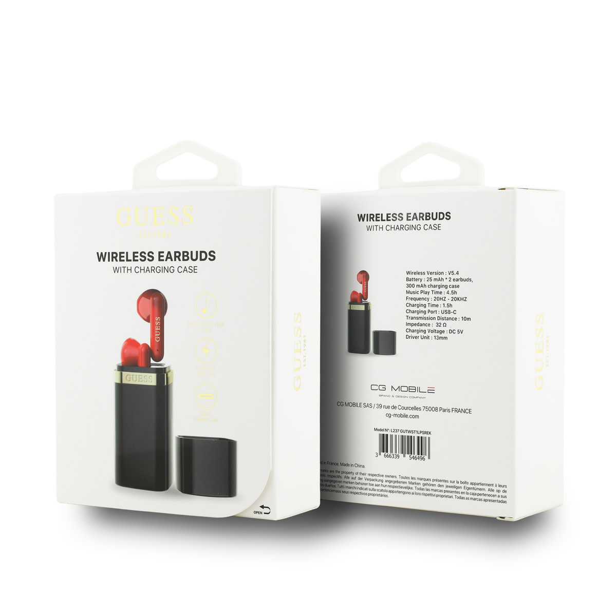 Guess Guess TWS Lipstick with Red Earbuds - Zwart, foto 5 van 5