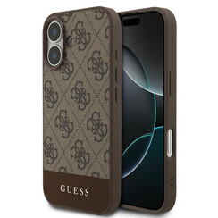 Guess iPhone 17 Back cover case - 4G Bottom Stripe - Brown