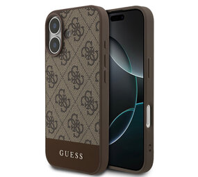 Guess Guess iPhone 17 Back-Cover hul - 4G Bottom Stripe - Braun Guess Guess iPhone 17 Back-Cover hul - 4G Bottom Stripe - Braun