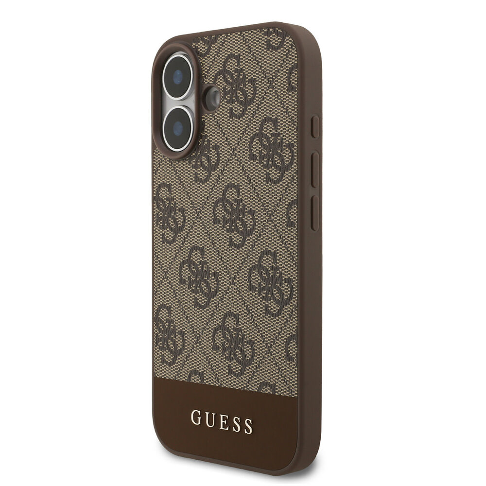 Guess Guess iPhone 17 Back-Cover hul - 4G Bottom Stripe - Braun Guess Guess iPhone 17 Back-Cover hul - 4G Bottom Stripe - Braun