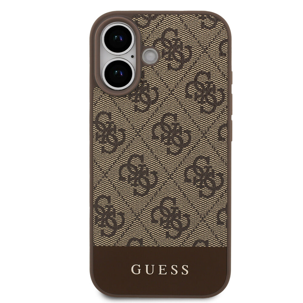 Guess Guess iPhone 17 Back-Cover hul - 4G Bottom Stripe - Braun Guess Guess iPhone 17 Back-Cover hul - 4G Bottom Stripe - Braun
