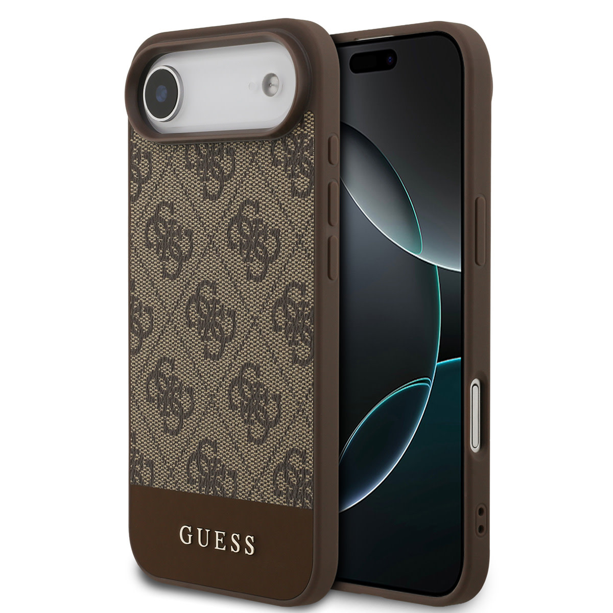 Guess Guess iPhone 17 Air Backcover hoesje - 4G Bottom Stripe - Bruin