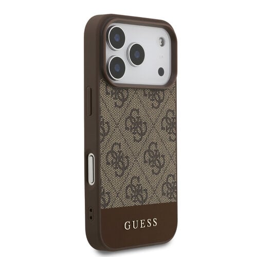 Guess Guess iPhone 17 Pro/iPhone 18 Pro Coque arrière Bande 4G en bas - Marron