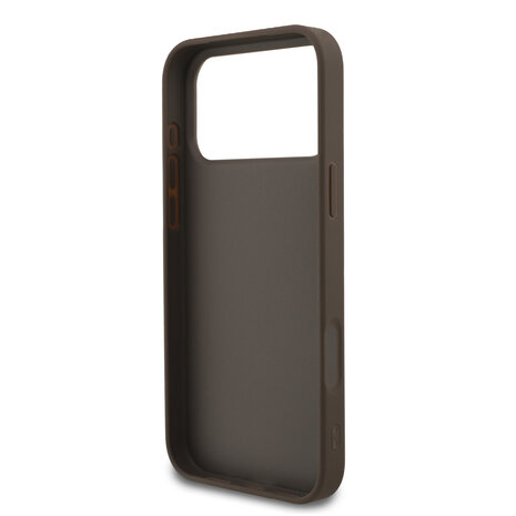 Guess Guess iPhone 17 Pro Max Backcover hoesje - 4G Bottom Stripe - Bruin Guess Guess iPhone 17 Pro Max Backcover hoesje - 4G Bottom Stripe - Bruin