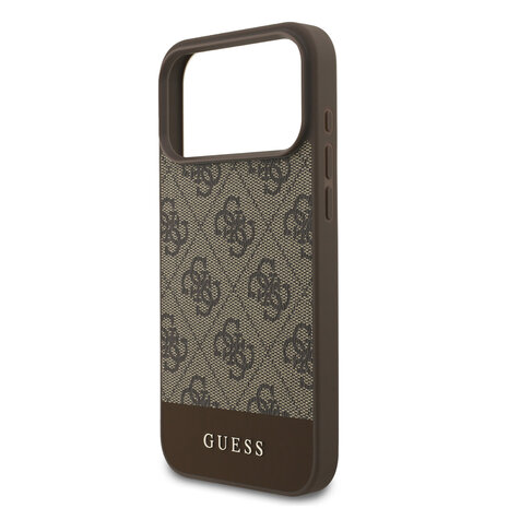 Guess Guess iPhone 17 Pro Max Back cover case - 4G Bottom Stripe - Brown Guess Guess iPhone 17 Pro Max Back cover case - 4G Bottom Stripe - Brown