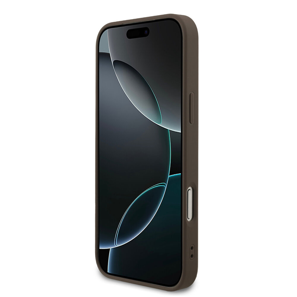 Guess Guess iPhone 17 Pro Max Backcover hoesje - 4G Bottom Stripe - Bruin Guess Guess iPhone 17 Pro Max Backcover hoesje - 4G Bottom Stripe - Bruin