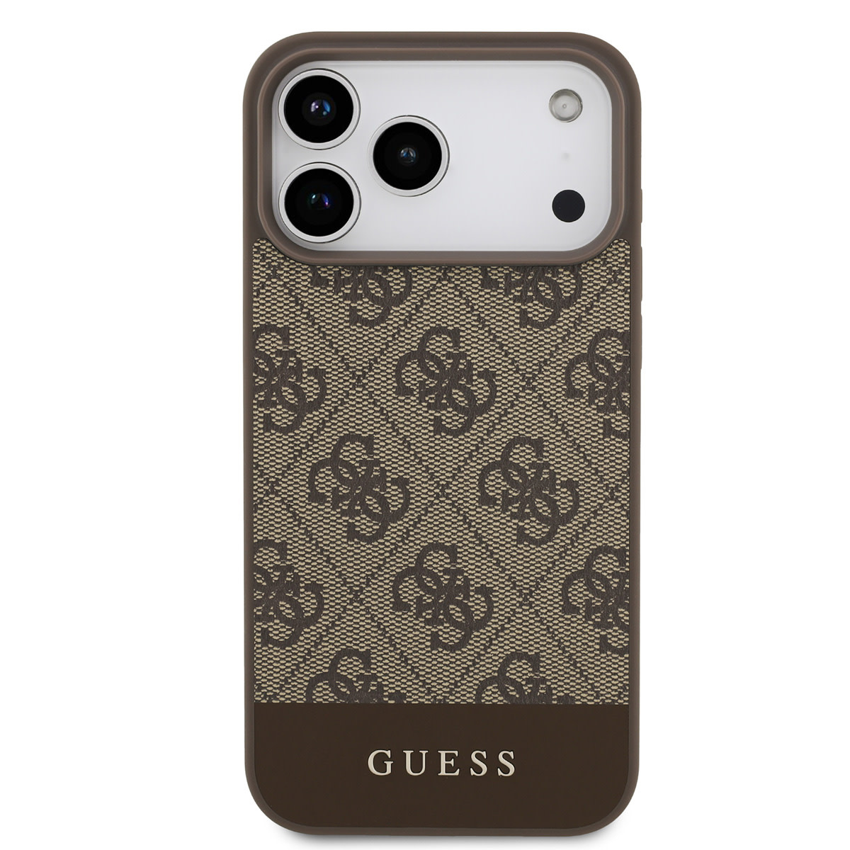 Guess Guess iPhone 17 Pro Max Backcover hoesje - 4G Bottom Stripe - Bruin, foto 3 van 6