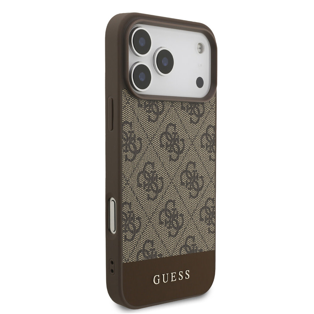 Guess Guess iPhone 17 Pro Max Back cover case - 4G Bottom Stripe - Brown Guess Guess iPhone 17 Pro Max Back cover case - 4G Bottom Stripe - Brown