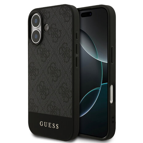 Guess Guess iPhone 17 Back-Cover hul - 4G Bottom Stripe - Grau Guess Guess iPhone 17 Back-Cover hul - 4G Bottom Stripe - Grau